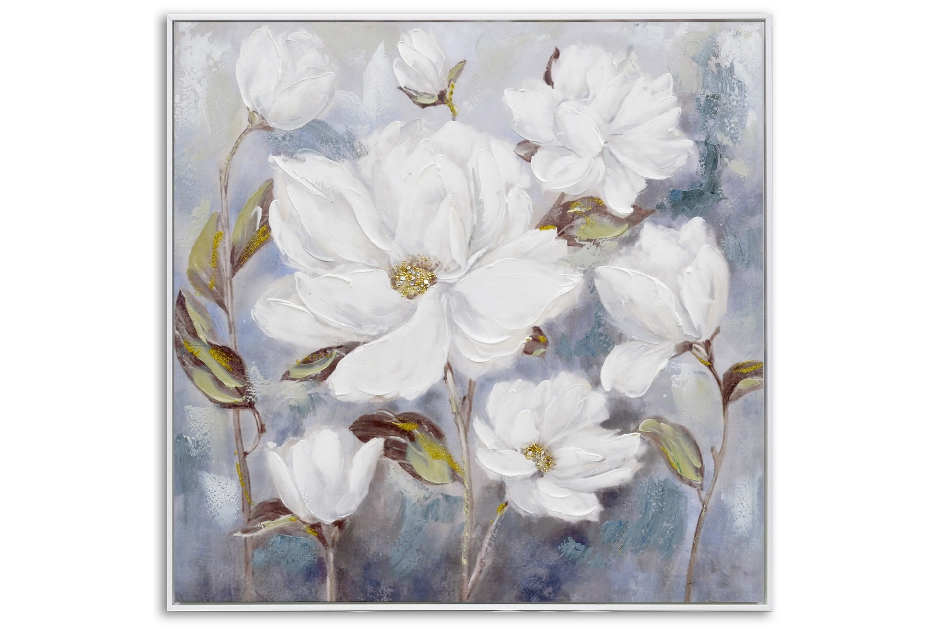 Flower cuadro de flores pintado a mano lienzo floral 140x45cm